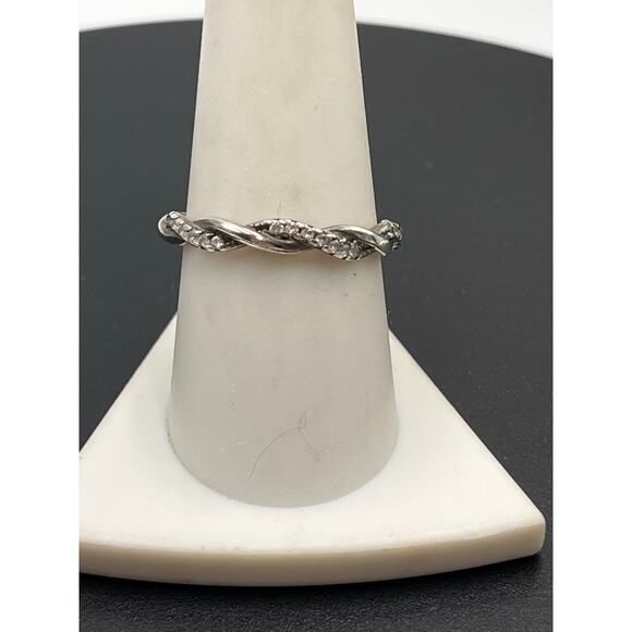 IBB‎ Designer Signed 925 Sterling Silver CZ Infinity Twisted Band Ring Sz 9.25 - Picture 8 of 8